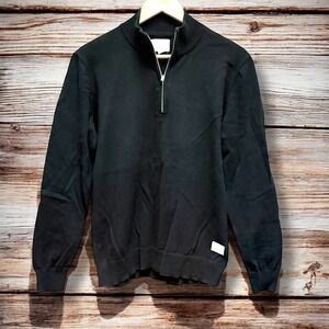 Men's‎ Small 1/4 Zip Black Five Four LA Medium Weight Knit Pullover